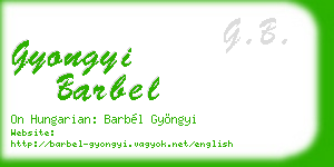 gyongyi barbel business card